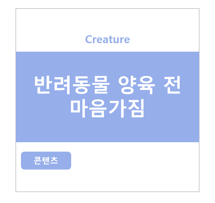 반려동물을 양육하기 전 마음가짐