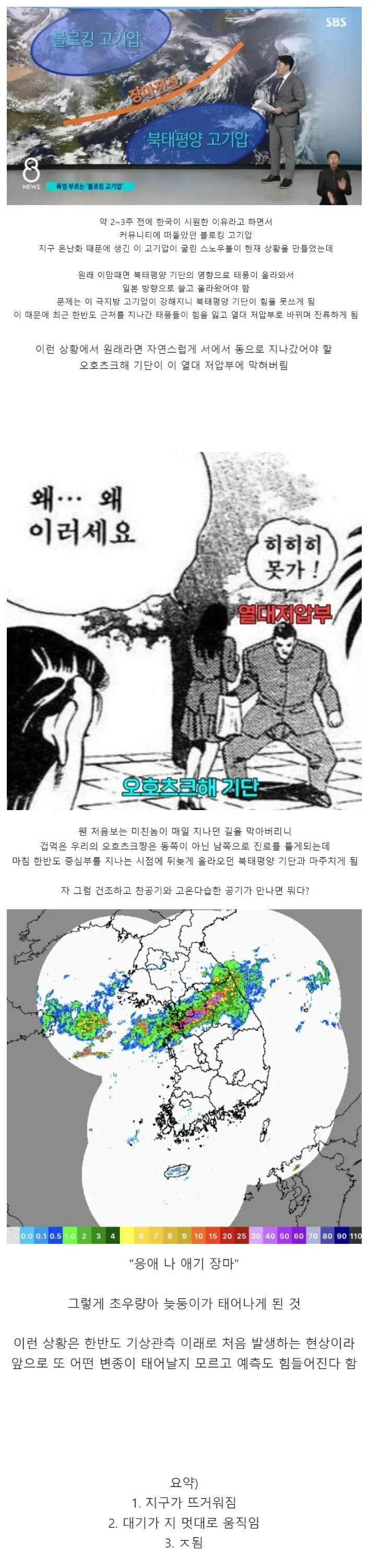 중부 지방이 물 폭탄 내린 이유 