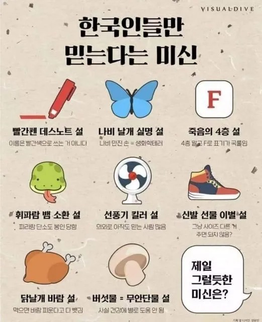 한국인들만 믿는 다는 미신