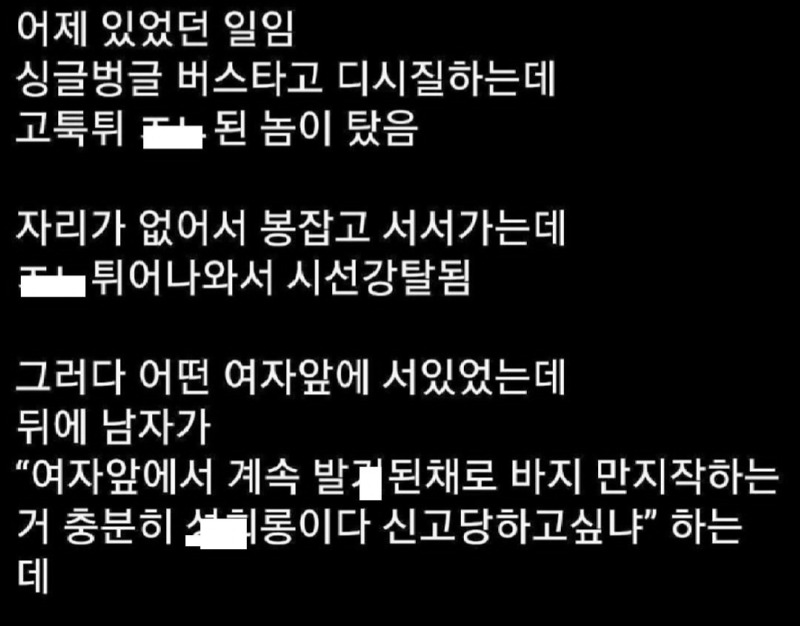 1178번 버스 성희롱 남