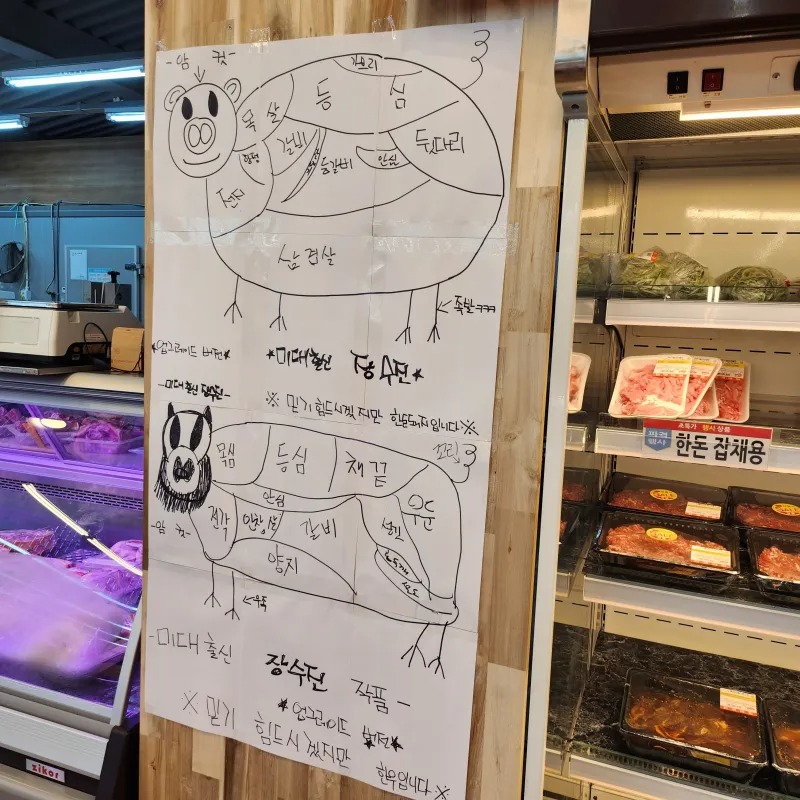 미대 출신이 그린 돼지 부위