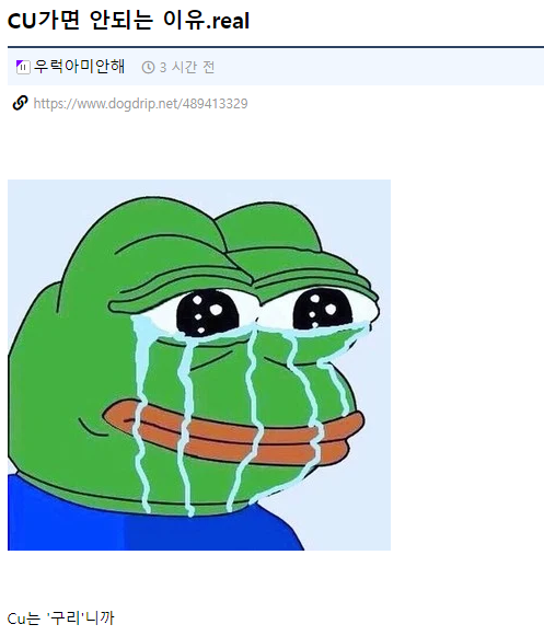 CU에 가면 안되는 이유 