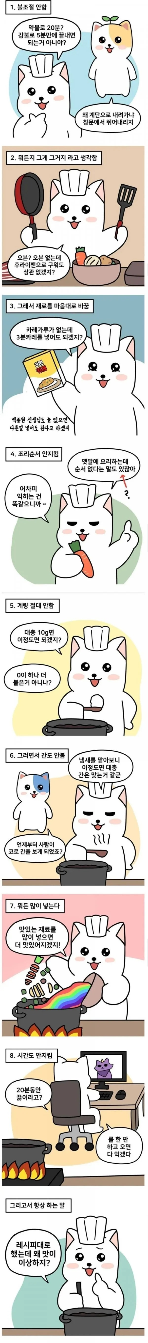 요리 못하는 사람 특징