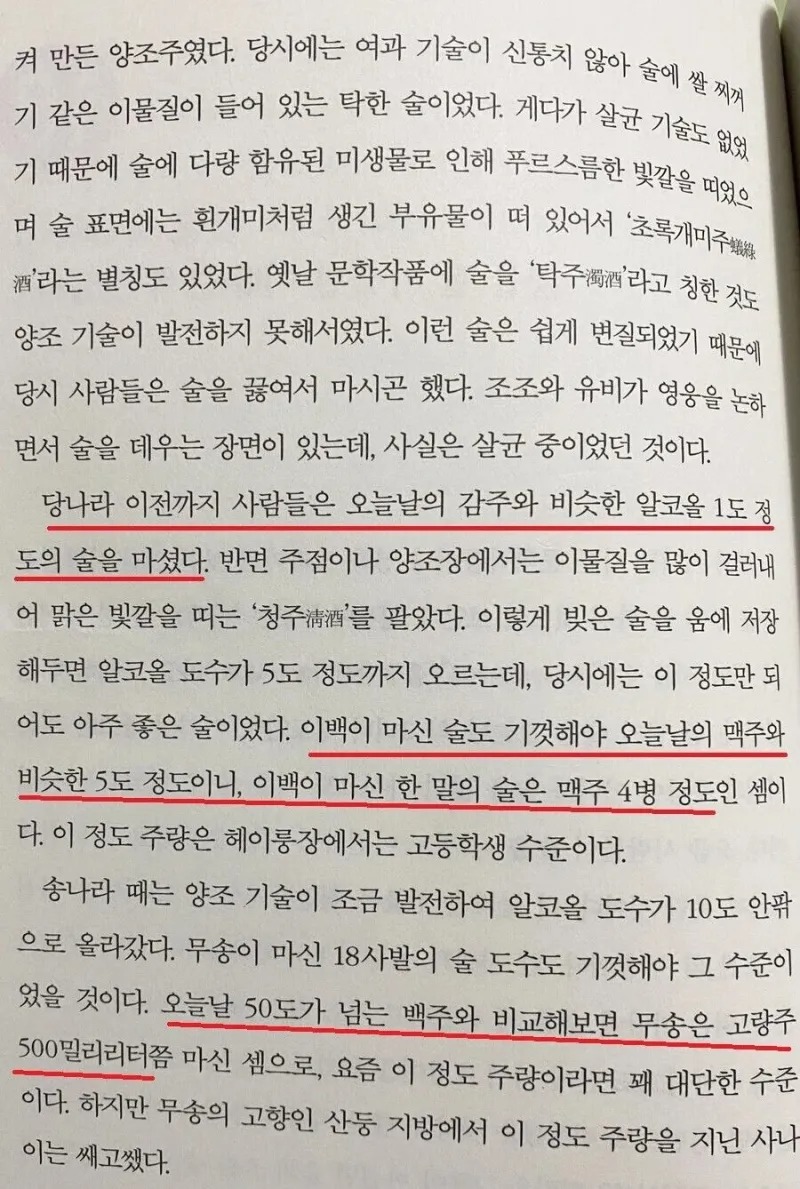 삼국지 영웅 호걸들이 술을 궤짝으로 먹을 수 있었던 이유 