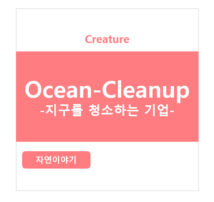 바다의 쓰레기를 청소하는 기업. 오션클린업(Ocean-cleanup)