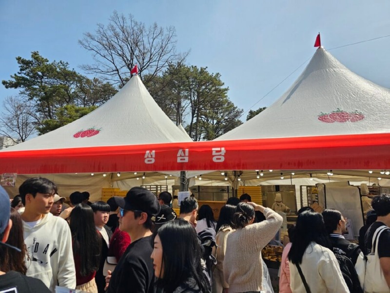 논산 딸기축제에 난입한 빵집 