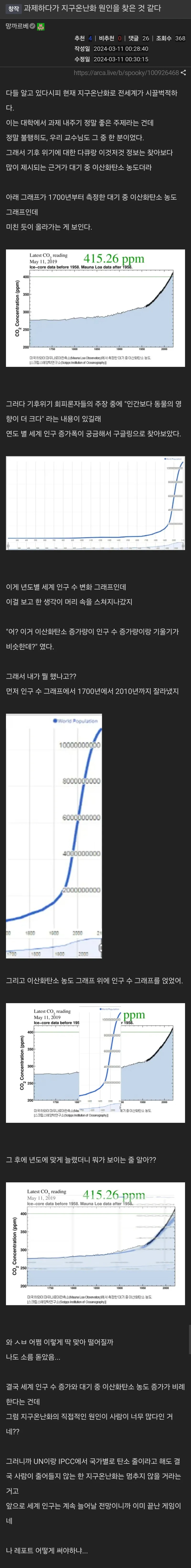 과제하다가 지구 온난화의 원인을 알게되었다 