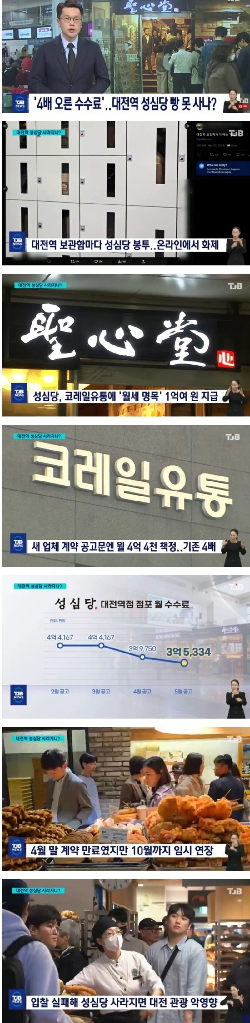 대전역 성심당 가게 월세 수수료 근황 