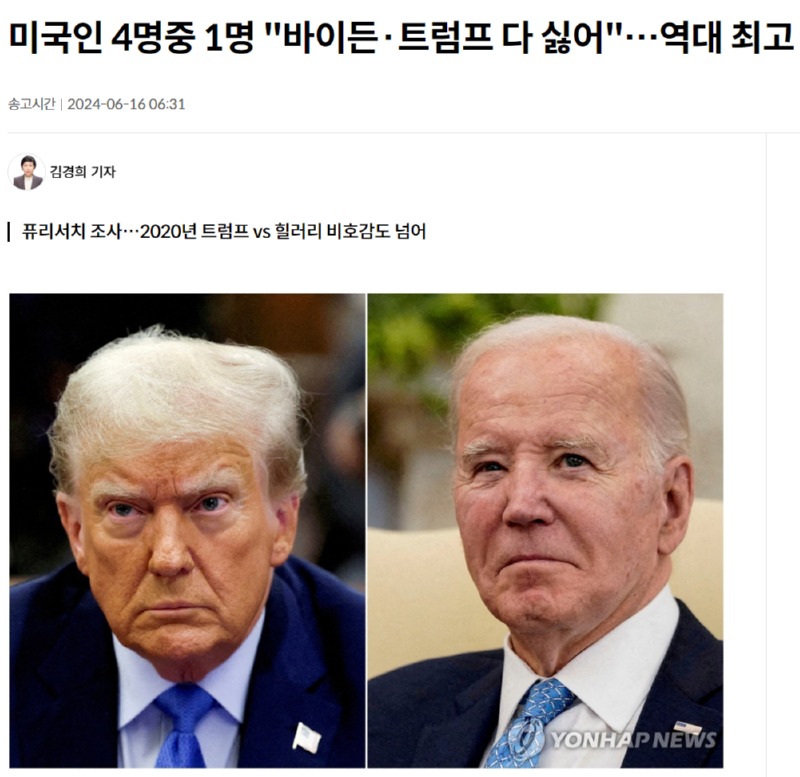 미국 대선 설문조사 근황 