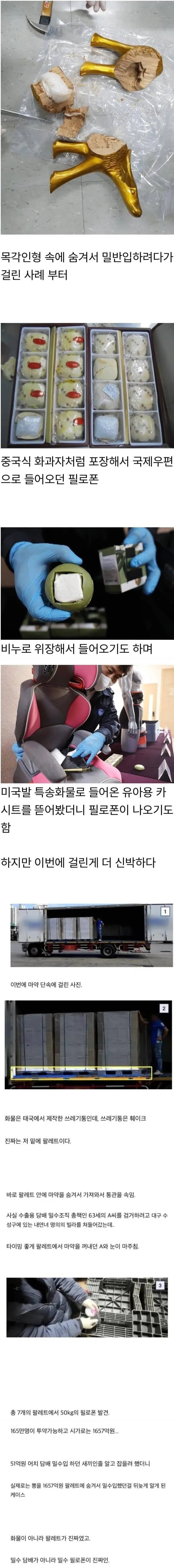 밀반입 적발 된 마약근황