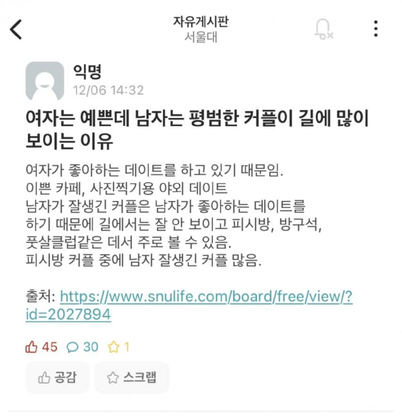 서울대생의 날카로운 분석력 