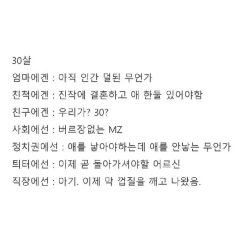 요즘 30대 인식 근황