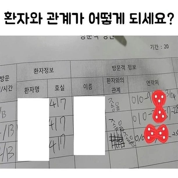 초딩 친구들의 병문안
