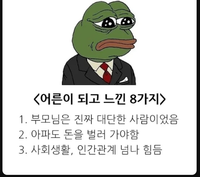 어른이 되고 느낀 8가지