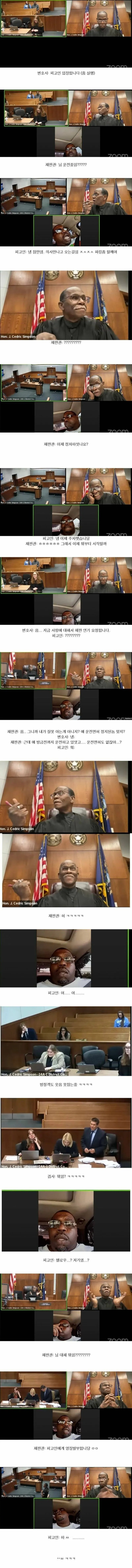 미국 비대면 재판 중 현타온 재판관