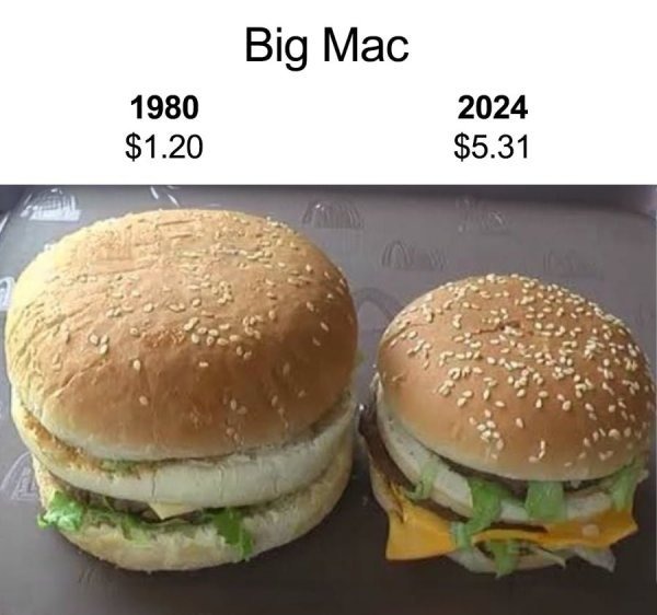 1980년vs2024년 빅맥 크기