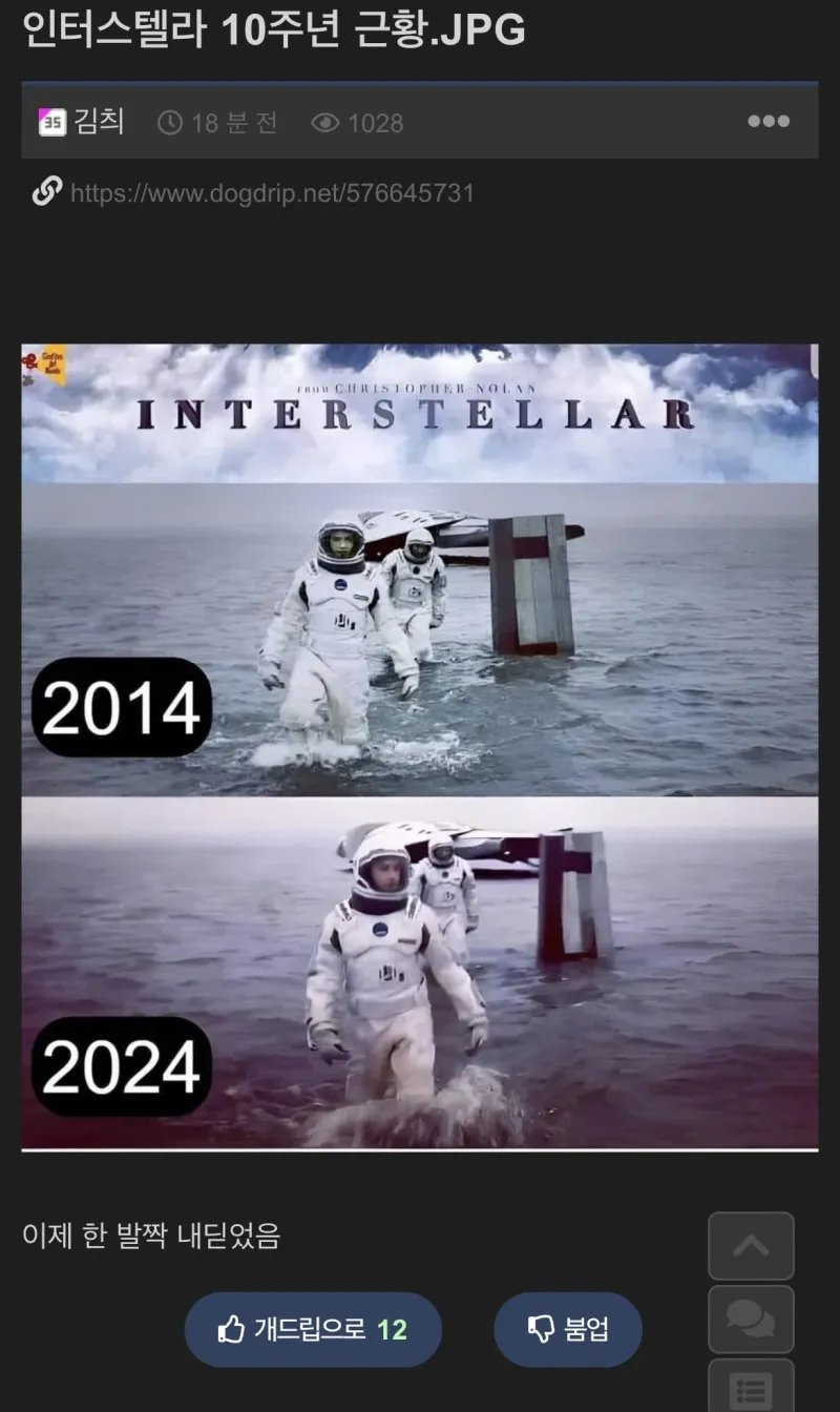 인터스텔라 10주년 근황