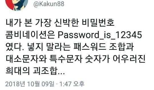 내가 본 가장 신박한 비밀번호