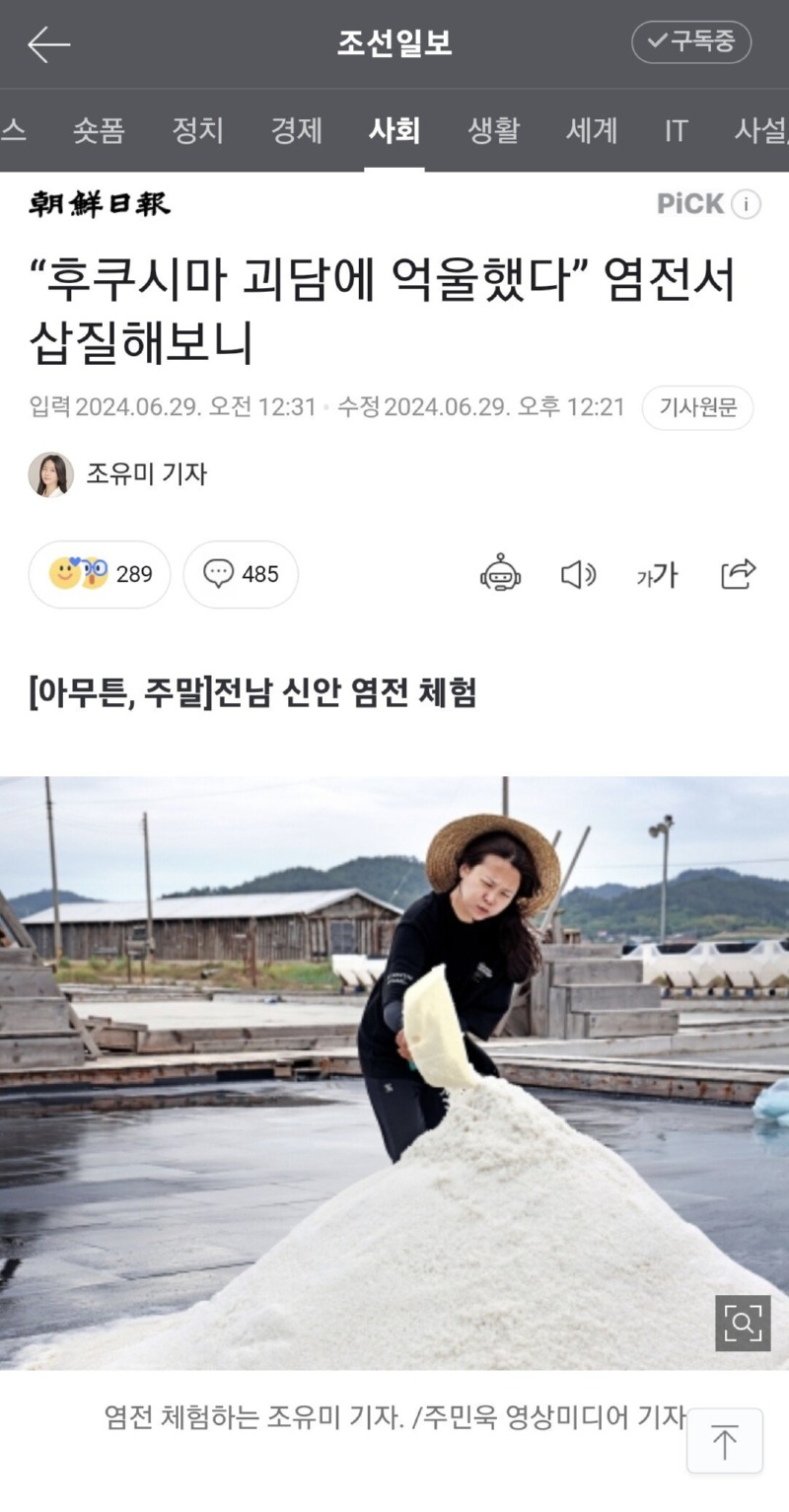조선일보의 실전 전문 기자 