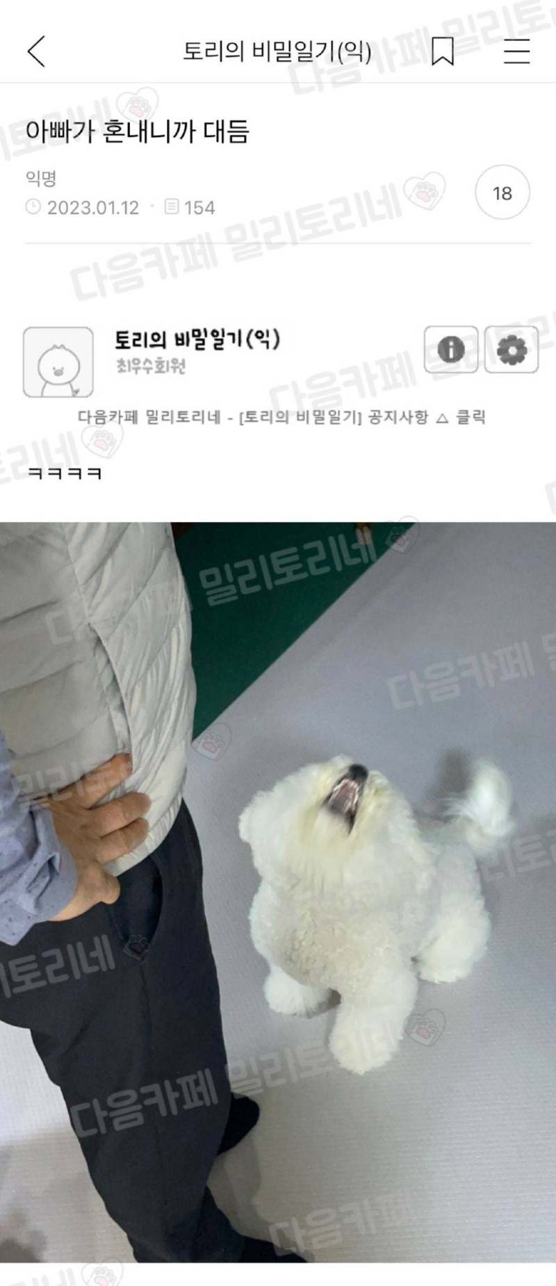 아빠가 혼내니까 대드는 못된 자식 