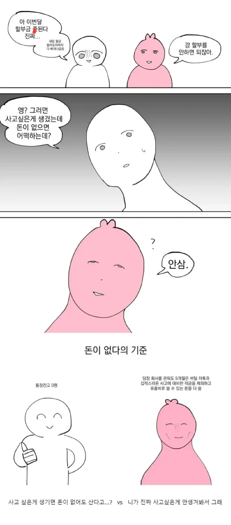 지금 돈 없다의 기준