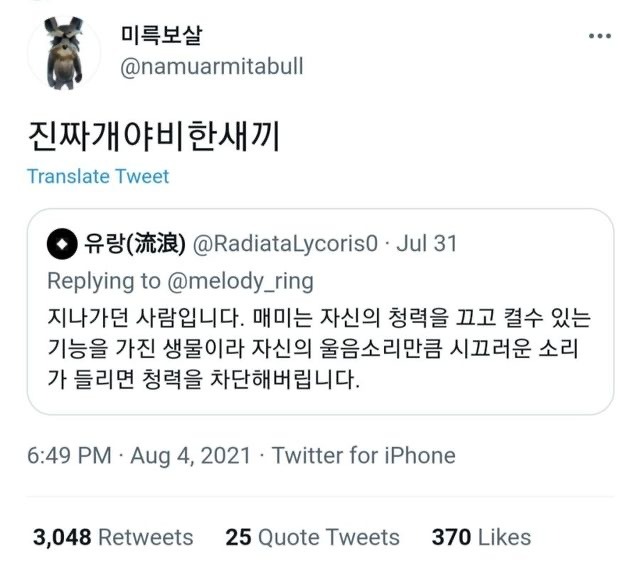 진짜 개 비겁하고 야비한 녀석 