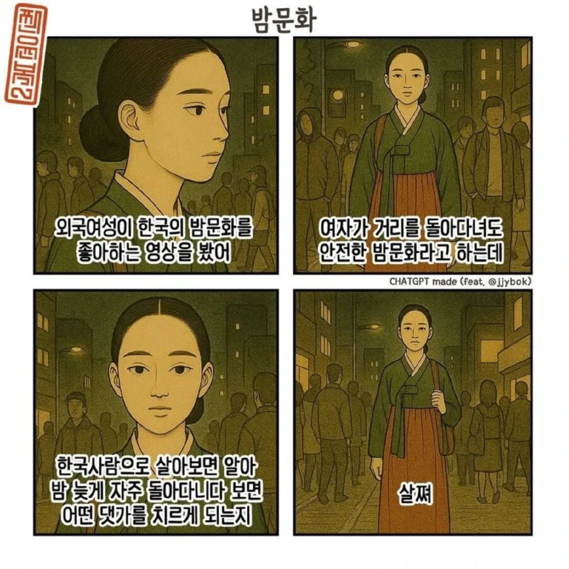 외국인에게 한국 밤문화가 위험 하다고 알려주는 사람 