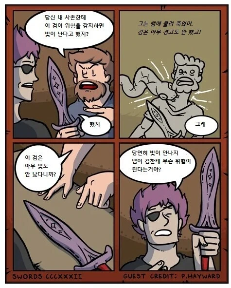  위험을 감지하는 검을 샀다