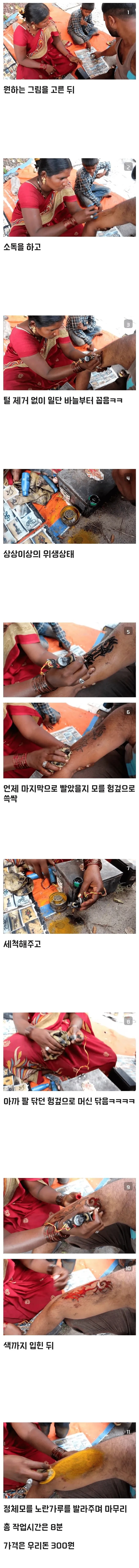 8분만에 타투를 완성해주는 인도 타투
