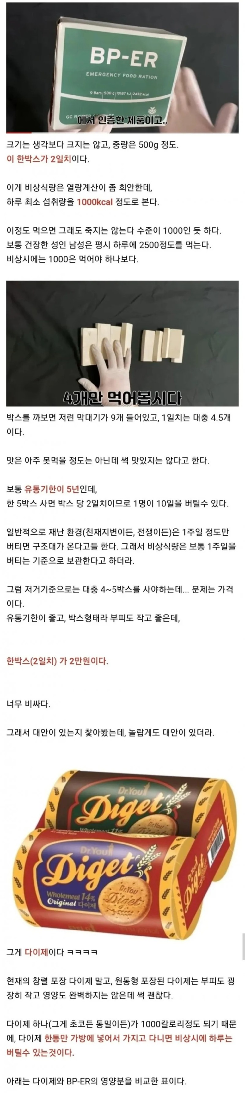 긴급 생존 음식으로 다이제 추천하는 이유.jpg