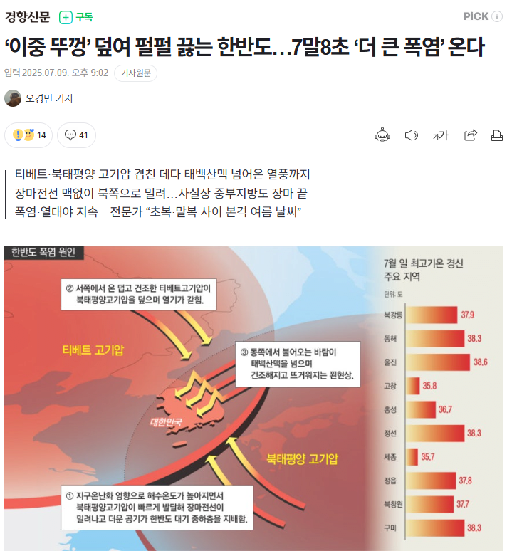 7월말 8월초 더 큰 폭염 온다