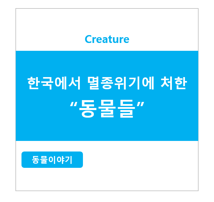 한국에서 멸종위기에 처한 "동물들"